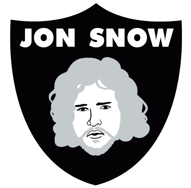 Oakland Raiders Jon Snow Logo iron on transfers